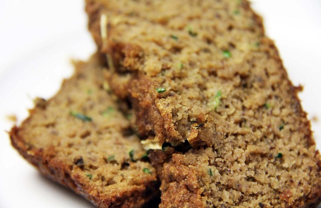 Savory Zucchini BREAD 6 One 8 4 loaf (16 slices) Ingredients 1 cup almond flour ⅓ cup coconut flour 2 tbsp milled flax seeds ½ cup coconut palm sugar 1 tsp baking powder ½ tsp baking soda 2 tsp