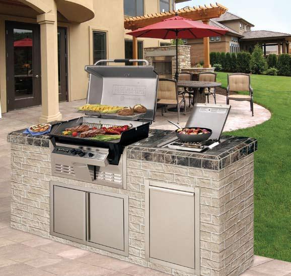 BUILT-IN KIT Broilmaster Built-In Grills The Makings of an Exepional Outdoor Kitchen In addition to carts and posts, Broilmaster offers a stainless steel surround that lets you install any P3, H3, or