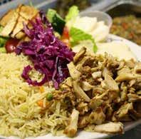 Entrees Almost all Entrees are served with Fresh Pita, Hummus, Rice or Fries and your choice of salad (Fatoush, Tabouli or Red Cabbage) All BBQ Skewered Plates also come with Grilled Onions and