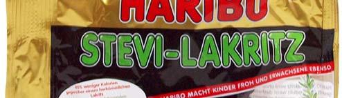 Haribo Stevi-Lakritz: Licorice with Stevia HARIBO Germany Sugar Confectionery Event Date: Jun 2012 Price: US 1.