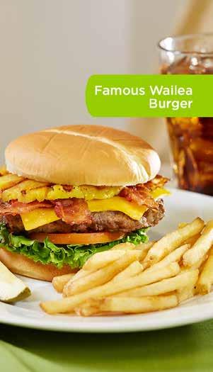 Burgers All burgers are served with choice of french fries or seasoned curly fries Famous Wailea Burger...10.