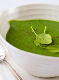 CREAMY SPINACH SOUP (SERVES 2)* INGREDIENTS: 2 cups alkaline water 1/2 bunch spinach 1 cup basil (loose) 1/4 cup red onion chopped (or white onion) 1/2 tomato 1/2 red bell pepper 1 stalk celery 1/4