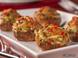 Veggie-Stuffed Mushrooms This colorful starter welcomes almost any veggie you have on hand and proves that we eat with our eyes!