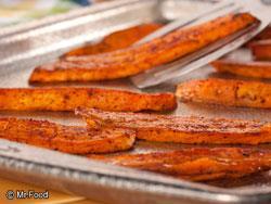 Spicy Baked Sweet Potato Fries Chili powder gives our Spicy Baked Sweet Potato Fries the perfect kick, sure to get your gang excited about their new favorite side!