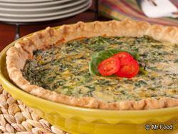 Cheesy Spinach Quiche Because spinach is filled with vitamins, minerals, and fiber, it's a great bonus in this easy Cheesy Spinach Quiche!