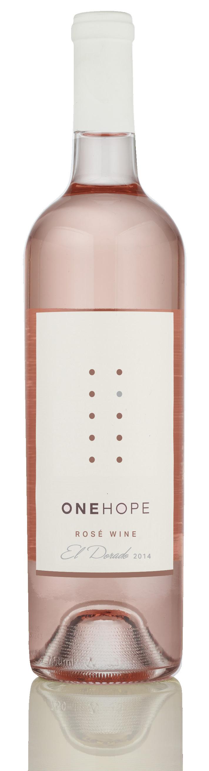 ONEHOPE ROSÉ juniper strawberry cinnamon watermelon Aromas of strawberries, juniper, pine resin and cinnamon. Flavors of summer melon with bright acidity.