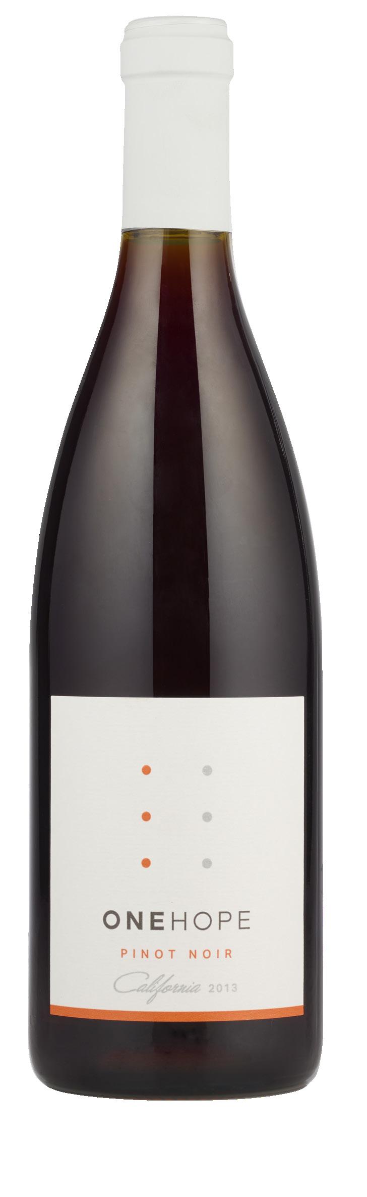 ONEHOPE CALIFORNIA PINOT NOIR silky strawberry cinnamon spice elegant versatile Bold juicy cherries and strawberries concentrate the core of this wine. Floral aromas lift the fruit.