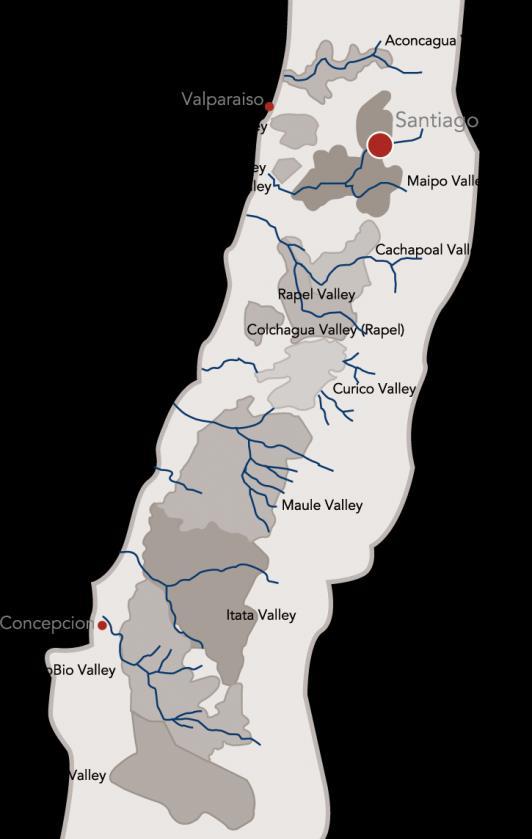 Presence in Chile s major wine-producing valleys Casablanca Valley Leyda Valley
