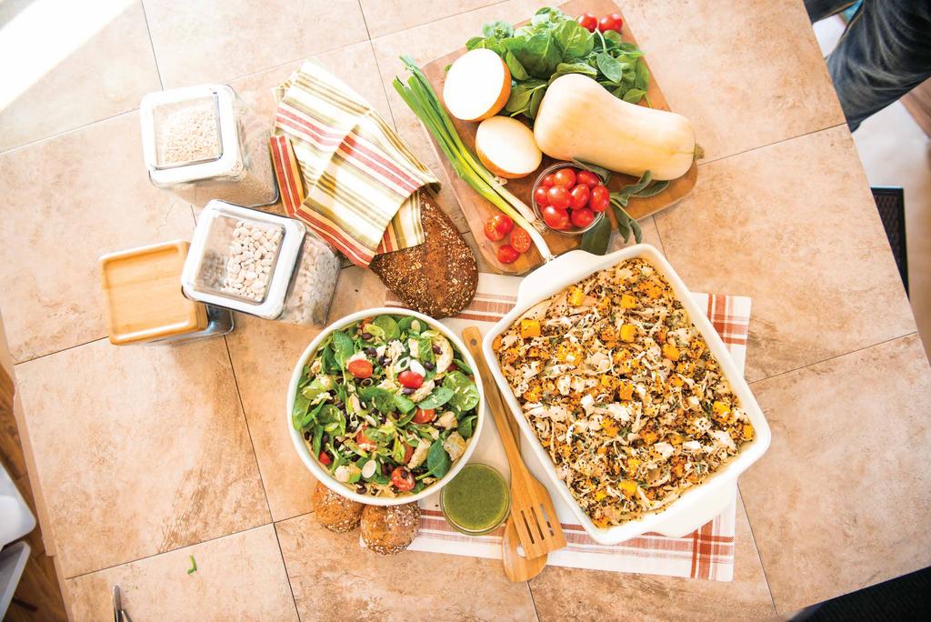 CHICKEN, RICE & BLACK BEAN SALAD BUTTERNUT SQUASH SAGE QUINOA MEAL PLANNING TIPS Make time to plan meals each week and make a list Cook a larger amount of a recipe and eat it twice Prepare vegetables