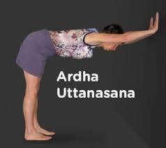 Half Forward Fold (Ardha Uttanasana) Start by standing about three feet away from the wall, facing towards it.