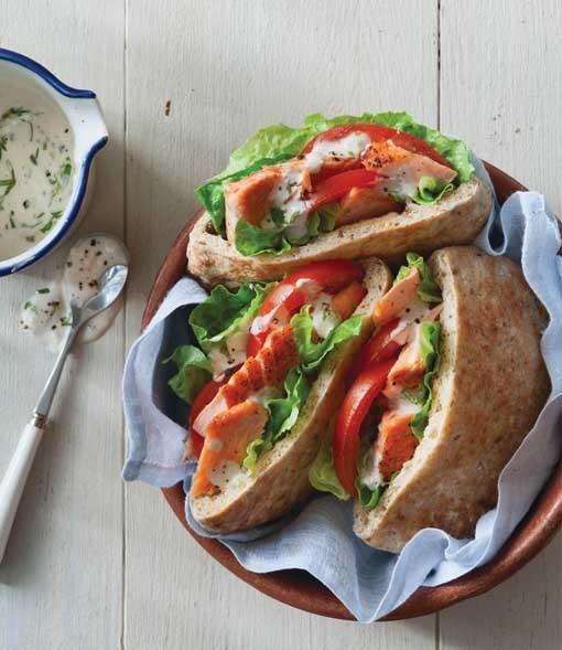 WILD TUNA PITA POCKETS Canned tuna is a good source of low-fat protein and provides many vitamins and minerals, including selenium, iron, magnesium, phosphorus, vitamin B-12 and niacin.