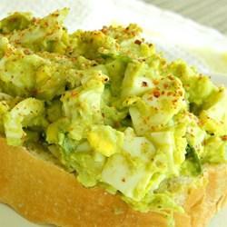 Light Avocado and Egg Salad This avocado egg salad can be served on a slice of toasted whole wheat bread, on a bed of lettuce, wrapped in a whole wheat tortilla, or even in a hollowed out tomato.