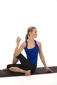 The Cross legged seated twist is wonderful release for the back and often done at the beginning or end of a Yoga sequence. Sit on the floor with both legs straight out in front of you.