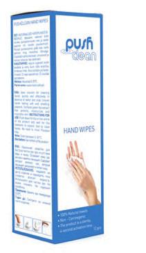 Ideal solution for cleaning hands quickly and effectively in absence of water and soap. Leaves hands feeling soft and smelling pleasent.