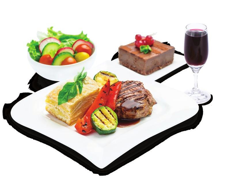 PRE-ORDER MENU TOMP24 W3 (WITH RED WINE) TOMP24 W2 (WITH JUICE) Grilled beef steak served with gratine potatoes and grilled vegetables + fresh vegetable salad, chocolate cake and orange juice or red