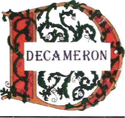 A little background about Decameron The restaurant is named after Giovanni Boccaccio's book "DECAMERON" which means "the ten days".