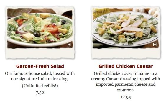 The Caesar involves creamy dressing, topped with cheese and croutons.