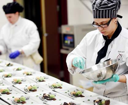 semester. Through this unique program, students complete their internships by preparing and serving gourmet meals to patrons.