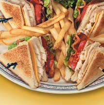 TIME Lunch Served from 10:30 a.m. to closing All sandwiches are served with complementary soup of the day, coleslaw and choice of homemade chips, French fries, vegetable medley or fresh fruit.