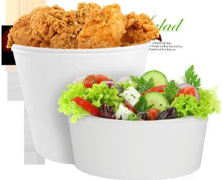 PAPER FOOD BUCKETS & LIDS Serving family-sized portions on-the-go? Karat Food Buckets & Lids are the perfect solution.