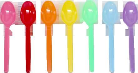 PS Plastic Cutlery Kit - Heavy Weight PS Plastic Gelato Spoons COLOR TYPE CASE QTY ITEM NO.
