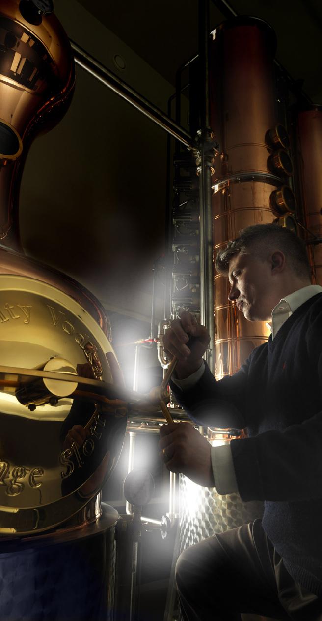 Production process Purity Vodka comes to life in a copper-and-gold proprietary pot still, at the 13th century Ellinge Castle in southern Sweden.