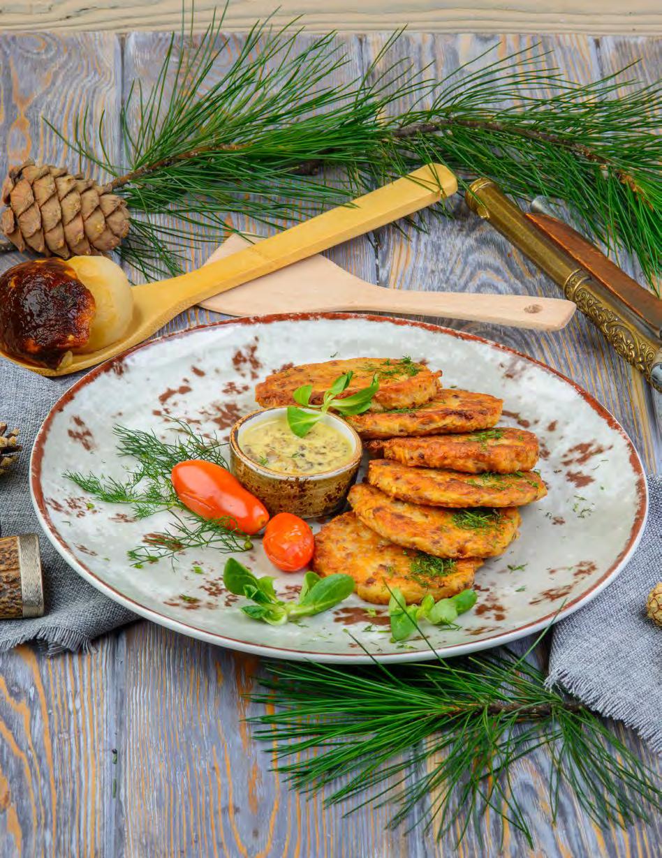 potato pancakes with sour cream 200/70/70 g 370,- Homemade pickles salted cucumbers & tomatoes,