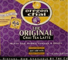 Chai Tea - (32 oz Carton/12 per case) Oregon Chai Original Oregon Chai Sugar-Free Original Oregon Chai Spicey Chai Tea