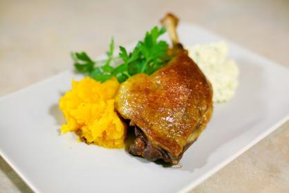All served on a creamy sweet potato mash Includes shared bowls and platters to each table for guest selection: Bowls of