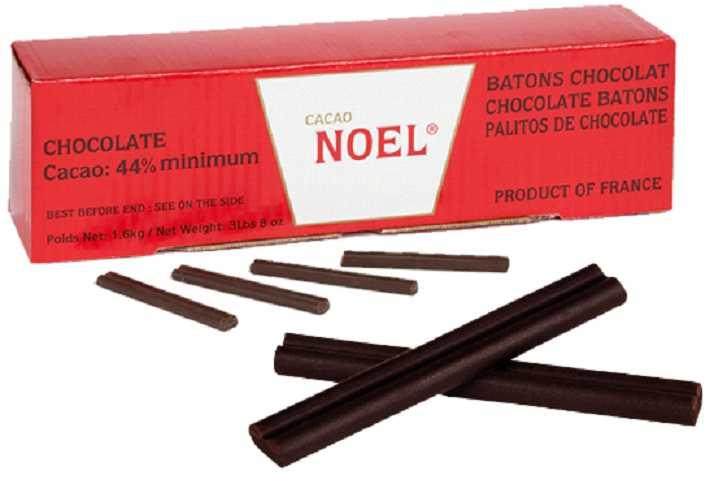 Chocolate Decorations Dark Chocolate Batons - 44% Cacao Chocolate batons for baking applications. Easy, fast, and formulated to be baked.