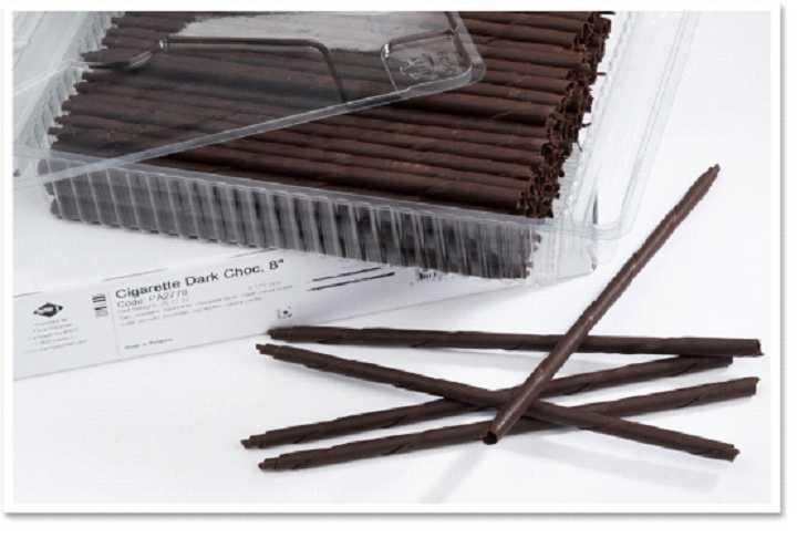 Chocolate Decorations Dark Chocolate Maxi Cigarettes Extra-long cigarette with