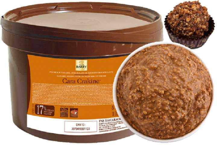 140914 Cacao Barry 1/11 LB Pail Cara Crakine A gourmand mixture with a caramel milk chocolate (34.