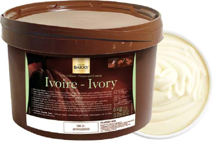 140908 Cacao Barry 1/11 LB Pail Pate a Glacer Ivoire An ivory compound with no need for tempering and a perfect shine to decorate