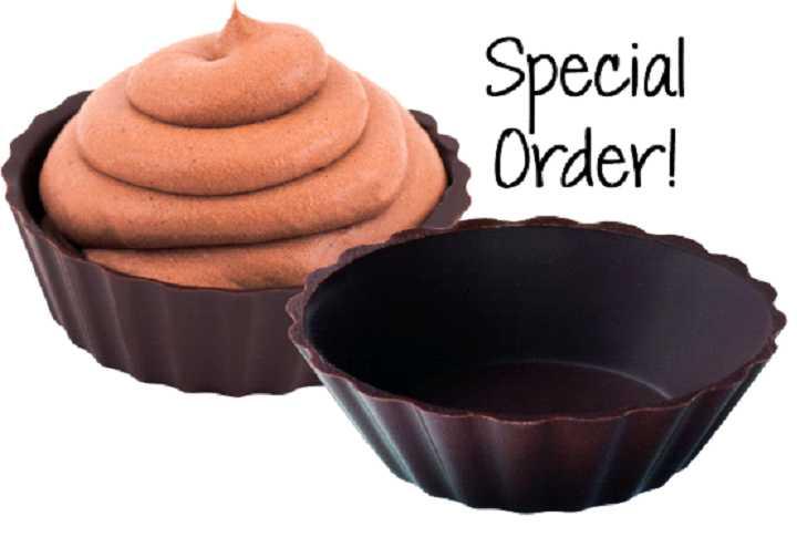Chocolate Cups & Shells Belgian Dark Chocolate Mini Cups (Special Order) Fill Capacity: approx. 0.