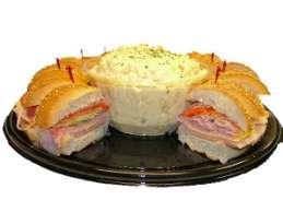 or Cole slaw. Homemade rolls & pickle chips Round sub with choice of salad (10-12 people) $27.