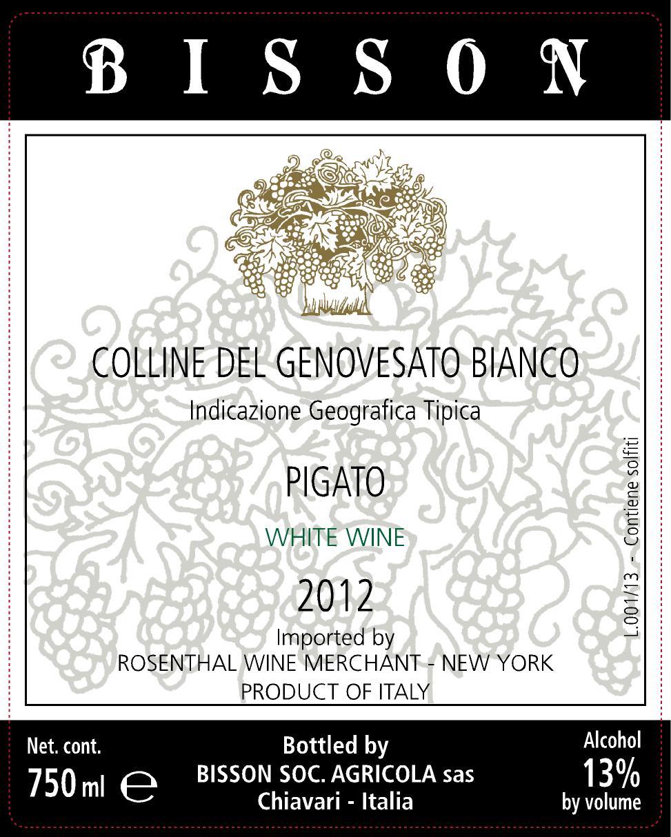 Wine 4 Vermentino Intrigoso Portofino 100% Vermentino % Alcohol by volume Alcohol: 13.5% # of bottles produced No.
