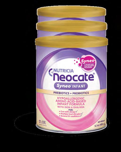 Neocate Syneo Infant is nutritionally complete and is manufactured in a dairy protein-free environment.