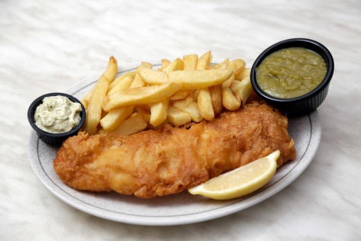 Freshly cooked fish and chips is a simple, wholesome meal using natural ingredients.
