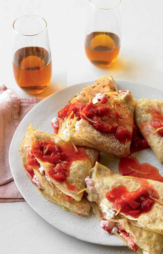 Strawberry-Ricotta Crepes You can substitute raspberries for strawberries in this recipe. Raspberries have the most fiber of all the berries 8 grams per cup.