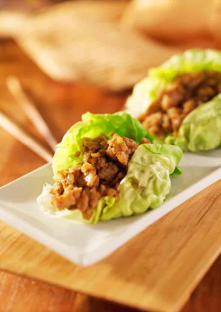 WARM THAI CHICKEN LETTUCE WRAPS 200g chicken breast fillets 1 stalk lemongrass, bottom part only, chopped and ground 1 small red chilli, finely chopped (optional) 1 tablespoon coriander, finely