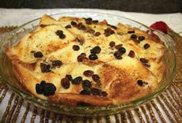 Bread custard (serves 6) 4 slices bread 2 eggs 2 tbsp sugar 1½ cups milk 1 drop of vanilla essence (optional) 1. Grease a baking dish with margarine. 2. Cut bread into quarters and place in the baking dish.