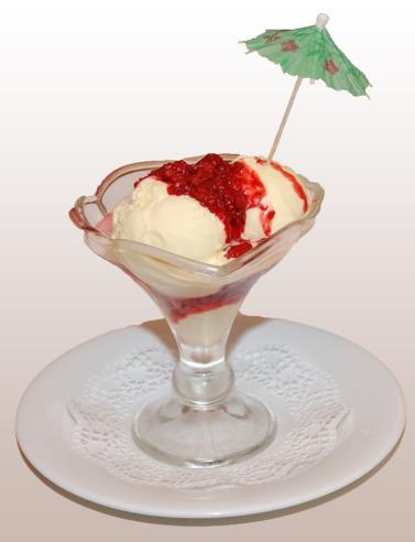 Dessert Hot Love Vanilla ice cream with