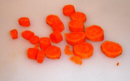 Step 4 - Peel the carrots and cut into smaller pieces Peel and