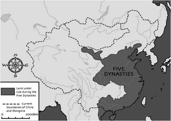 The Five Dynasties The time from 907-960 A.D. is called The Five Dynasties. However, numerous small kingdoms also existed.