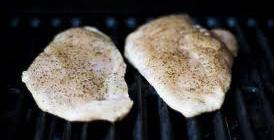 CHICKEN COOKING (GRILLED) B - Chicken breast 4 oz. oiled (half of an 8 oz. wt. butterfiled) B - Salt & pepper 1/