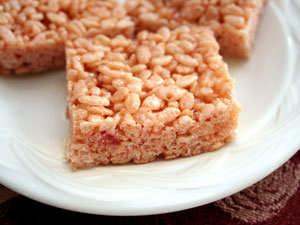 Strawberry Jam Rice Krispies Treats Recipe Once you have made these treats with jam, you ll never go back to the plain variety. The jam adds sweetness and flavor to the cereal.