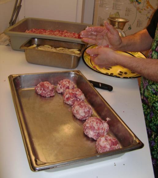 Check Consistency Mix meat well with your hands