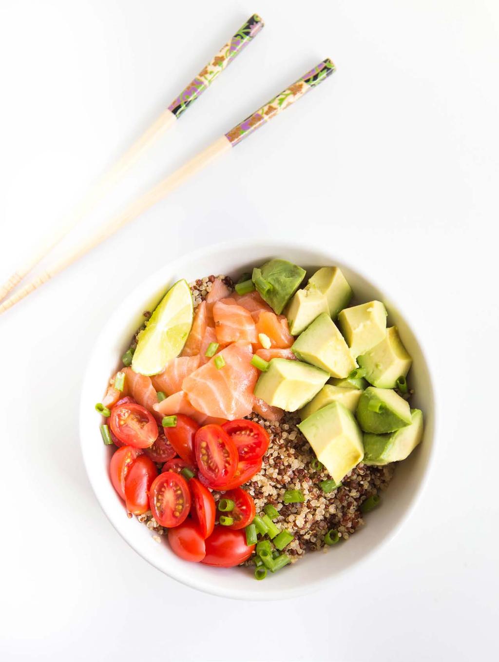 18. 5-Min Quinoa Sushi Bowl With a little bit of advance preparation, you can make this tasty sushi bowl in 5 minutes flat. It's faster and less expensive than takeout, but just as tasty!