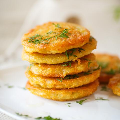 RECIPES Potato Pancakes/Hash browns INGREDIENTS 2 medium potatoes, peeled and shredded ½ yellow onion, finely diced 1 egg 2