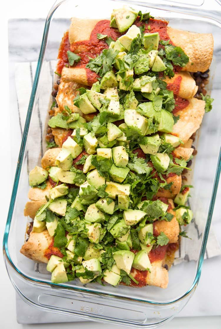 7. Make-Ahead Black Bean & Lentil Breakfast Enchilada Bake Enjoy high protein, real food fuel with this killer breakfast bake. Which is also great for dinner, as well.